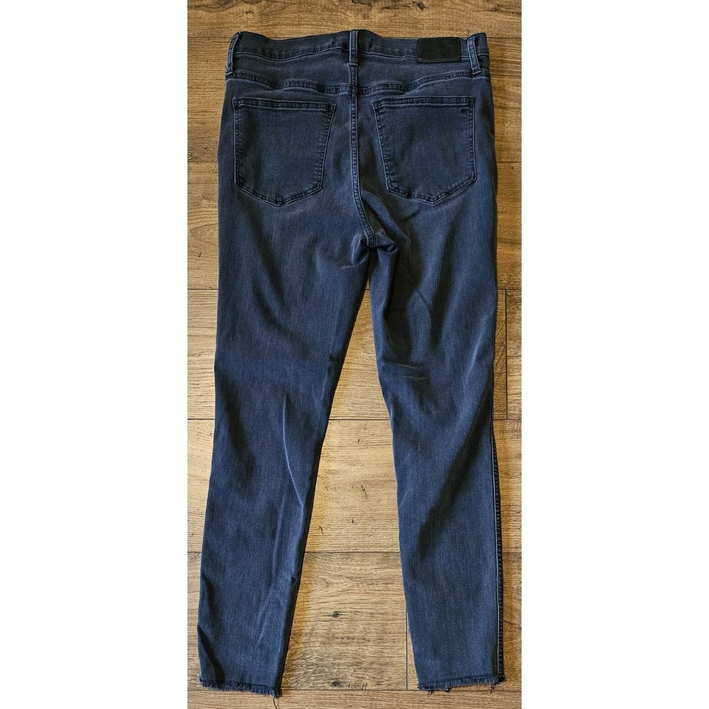 MADEWELL Womens Size 28 Black Stretch Denim 10" High Rise Skinny Jeans 29x26 - Picture 2 of 16